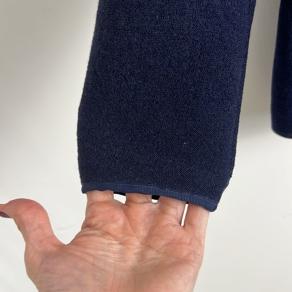 Vintage GEIGER Tyrol Women's Dark Blue Boiled Wool 3 Bronze Button Jacket  Sz 40 - Picture 6 of 8